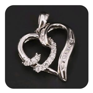 Sterling Silver 925 Heart DESIGNER SIGNED Necklace Pendant Valentine's Day Gift